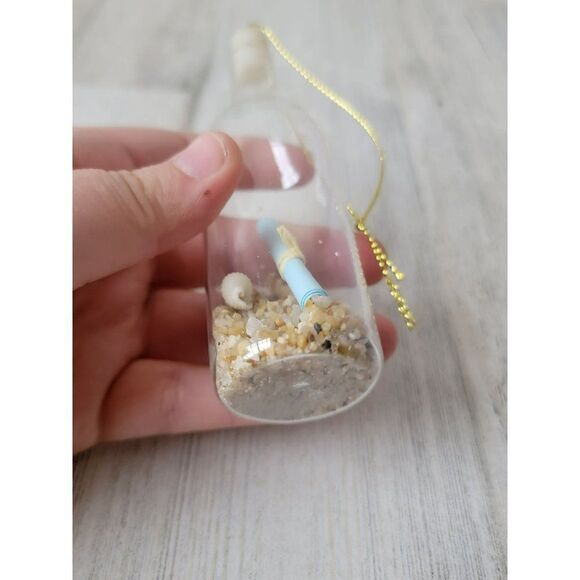 Message bottle sand beach shell ornament Xmas decor - Picture 4 of 5